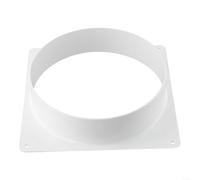 Connecteur de sortie d'aération - Bride inférieure carrée en plastique blanc pour conduit de climatisation centrale - Système de ventilation CVC (200 mm)