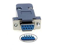 Connecteur de Soudure Femelle D-Sub Femelle 9 Broches RS232 Serial DB9 et Capot Gris