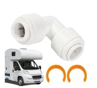 Connecteur de système d'eau RV - Joint à connexion rapide en PVC de 1,27 cm | Adaptateur fileté mâle de 12 mm pour tuyaux chauds et froids, coude à insertion droite pour le drainage du camping et