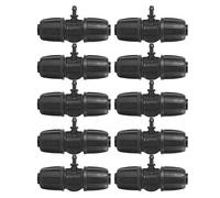 Connecteur de tee-shirt, 10pcs 16 mm à 4/7 Drip Irrigation Mist Boeszles Lock Barbed Tee Adapter l'eau Muffusion de brumisation pour le tuyau PE Pièce d'arrosage