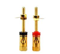 Connecteur de Terminal allongé for Haut-Parleur, 2 pièces, Liaison Post-amplificateur, cuivre Pur, Prise Banane plaquée Or(2 Sets (4 Pieces))