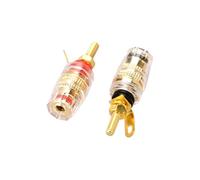 Connecteur de Terminal de Haut-Parleur, 2 pièces, Liaison Post-amplificateur, cuivre Pur, Prise Banane plaquée Or, Petite Taille(2 Sets (4 Pieces),B 1 Black and 1 Red)