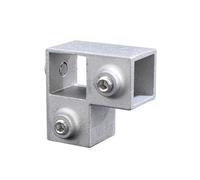 Connecteur de tube carré en alliage d ' aluminium, fixation de connexion de remplacement, joint fixe, raccord de tuyau coudé à 3 voies, installation facile, collier de serrage fixe
