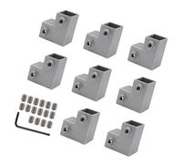 Connecteur de tube carré en alliage d'aluminium Fixation de connexion de rechange Raccord fixe Raccord de tuyau 3 voies Installation facile Pièces en T en alliage d'aluminium Colliers de rail