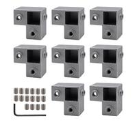 Connecteur de tube carré en alliage d'aluminium Fixation de connexion de rechange Raccord fixe Raccord de tuyau 3 voies Installation facile Pièces en T en alliage d'aluminium Colliers de rail