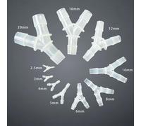 Connecteur de tuyau à 3 voies en T de type Y, raccord barbelé en plastique PP en forme de Y, séparateur de débit d'air et d'eau, pompe d'aquarium Non toxique et sans odeur, 5 pièces 16mm Y Joint 5pcs