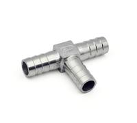Connecteur De Tuyau Cannelé En Acier Inoxydable 304 T-L-Y-Cross | Raccords Cannelés Inox 304 Pour Tuyaux 6-25mm Eau Gaz Carburant(T Hose Fitting,15mm)