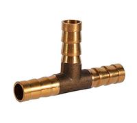 Connecteur de Tuyau de Carburant en t, Keenso Connecteur Barbelé Adaptateur de 3 Voies Adaptateur de Tuyau Joint de Jointure de Tuyau de Menuisier en Laiton pour l'Huile de Gaz d'Air d'Essence (8mm)
