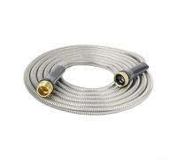 Connecteur de tuyau d'arrosage en acier inoxydable - Design sans torsion, adaptateur d'extension de tuyau d'arrosage flexible pour enrouleur de tuyau, 1 pièce (0,9 m)