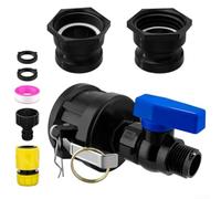 Connecteur de tuyau d'arrosage pour IBC Tote Adapter pour inverseur, robinet à boisseau sphérique haut débit avec raccord de verrouillage à came, raccord de tuyau en plastique avec kit de joint fileté