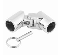 Connecteur de tuyau de bateau de tube d'accouplement pivotant pliant en acier inoxydable Connecteur de tuyau de tube d'accouplement pivotant pliant Raccord de matériel de bateau (25mm caliber)