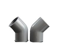 Connecteur de tuyau de meuble en PVC, coude à 45 degrés, 20/25/32/40/50mm, bricolage, étagère, Structure de Support de jardin, cadre de rangement, 5 pièces(Gray,32mm)