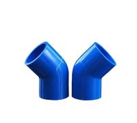 Connecteur de tuyau de meuble en PVC, coude à 45 degrés, 20/25/32/40/50mm, bricolage, étagère, Structure de Support de jardin, cadre de rangement, 5 pièces(Bleu,50mm)