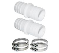 Connecteur de tuyau en plastique pour piscine et jardin avec colliers de serrage de 38 mm compatible avec les pompes à filtre à sable et les tuyaux de pompe submersibles (2+4)