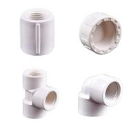 Connecteur de tuyau en PVC à filetage femelle 1/2 "3/4" 1 ", coude droit, connecteur d'extrémité de Joint en t, adaptateur de Tube d'eau d'aquarium d'irrigation de jardin(Elbow,1I2 Inch)
