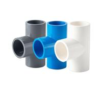 Connecteur de tuyau en PVC gris, coude droit, Joints croisés, adaptateur d'eau, Tube de bricolage domestique, 1 pièce(Gray,25mm)