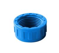 Connecteur de tuyau fileté Embouts de tuyau en PVC, bouchons filetés 20 à 60 mm, blanc/gris/bleu, embouts femelles for alimentation eau, 10 pièces(Blue,25mm)