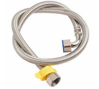 Connecteur de tuyau flexible en acier inoxydable avec coude à 90°, tuyau de plomberie 1/2" x 1/2" pour eau chaude et froide, remplacement facile à installer pour chaudières, salles de bains et