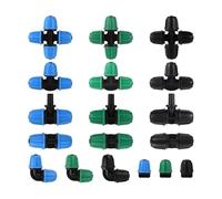 Connecteur de tuyau PE 1/4" répartiteur d'eau Té coude droit couplage verrouillage vers tuyau flexible 4 7 mm raccord réduit adaptateur de robinet 10 pièces(E)