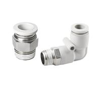 Connecteur de tuyau pneumatique connecteur de tuyau blanc 1/4 1/2 6 mm 8 mm connecteur rapide fileté connecteur de tuyau d'air connecteur rapide pneumatique(6-04 (6mm-1l2),PC)