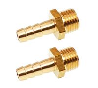 Connecteur de tuyau, tuyau barbelé, 2 pièces M14 M16 M20 filetage mâle métrique X 8/10/12/13/16 mm OD tuyau barbelé en laiton raccord de tuyau coupleur connecteur épisseur (couleur : M14 x 2 à 8 mm) (