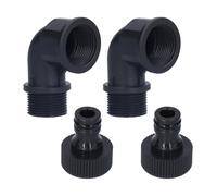 Connecteur de tuyaux de jardin 2 Set | Adaptateur en plastique de 15 mm en plastique et au mamelon | Changeur de direction de débit d'eau extérieure pour la connexion rapide / (6-minute directional