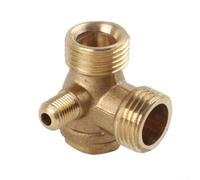 Connecteur de valve anti-retour en cuivre à 3 ports pour compresseur d'air, 20 x 20 x 10 mm, 3 filetages mâles, haute performance, accessoire de pompe de retour
