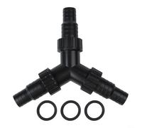 Connecteur de valve de distributeur d'eau de bassin en Y, répartiteur de débit réglable pour raccords et fontaines, inverseur de fontaine de jardin avec adaptateur de tuyau (01)