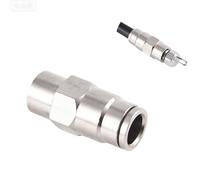 Connecteur de verrouillage coulissant haute pression, plomberie de jardin, 3/8 pouces avec trou de buse fileté de 3/16 pouces, croix droite d'irrigation 2pcs 1/8 quick-connect end top spray
