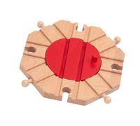 Connecteur de Voie de Train en Bois Naturel, Big Disc | Voie ferrée éducative extensible, connecteurs en bois à bords lisses pour un jeu de construction ferroviaire