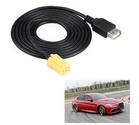 Connecteur de voiture 153.5cm MINI-ISO 6 broches vers câble adaptateur USB pour Alfa Romeo 159 2007 et pour Fiat Grande Punto 2007
