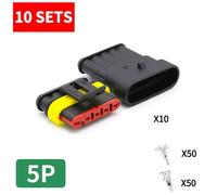 Connecteur De Voiture De Prise De Médailles,10 Ensembles,1p/2p/3p/4p/5p/6 Broches Dj7021-1.5-21 Mâle 600 Prise D'amarrage Hid Connecteur Étanche - Type 5p Whole Set