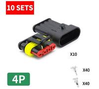 Connecteur De Voiture De Prise De Médailles,10 Ensembles,1p/2p/3p/4p/5p/6 Broches Dj7021-1.5-21 Mâle 600 Prise D'amarrage Hid Connecteur Étanche - Type 4p Whole Set