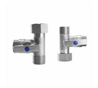 Connecteur d'eau à 3 voies avec vannes d'arrêt pour systèmes de plomberie de cuisine et de salle de bain, fabriqué en laiton pour une longévité et une performance fiable (gauche)