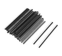 Connecteur d'en-tête en métal - 2,54 mm - 1 x 40 broches - 50 pièces - Noir