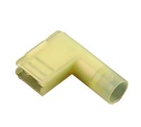 Connecteur d'épissure électrique Kit de connecteurs drapeau en nylon 25 pièces, bornes à sertir haute capacité courant 10-24 A, connecteur fil fourche femelle 6,3 mm(Yellow)