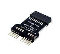 Connecteur d'Extension 9 Broches pour Carte Mère,Adaptateur Carte Mère Double Port USB 2.0 9 Broches | Multiplicateur De Ports Plug & Play pour Système De Refroidissement Liquide avec Éclairage RGB