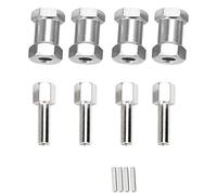 Connecteur d'extension en alliage d'aluminium de 20mm, moyeu de roue de 12mm, adaptateur d'entraînement hexagonal, voiture à dérive RC 1/10, Buggy Truggy, pièces de camion sur (Argent)