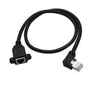 Connecteur d'extension RJ45, RJ45 mâle vers femelle à 90 degrés à visser CAT6/5e/5 blindé pour réseau LAN (coudé à gauche)