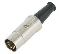 Connecteur DIN 5 Broches Mâle Adaptateur Câble Audio pour midi Inline Plaqué Argent pour Claviers Électroniques et Table de Mixage 60x16mm