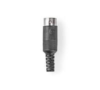 Connecteur DIN | Droit | Mâle | Nickelé | Twist-On | Diamètre d'entrée du câble : 6.0 mm | PVC | Noir | 25 pcs. | Sachet en plastique