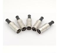 Connecteur DIN mâle 5 broches pour câbles MIDI, 5 pièces, interconnexion audio, contacts plaqués argent, boîtier en métal avec serre-câble en PVC, utilisation professionnelle en studio