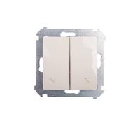 Connecteur double escalier Simon 54 avec rétroéclairage crème DW6/2L.01/41