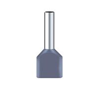 Connecteur Double fil en cuivre rouge, embouts isolés, extrémité de cordon, broche de borne à sertir, connecteur de câble électrique TE7508 DGTVE, 100 pièces ( Color : Gray , Size : 100PCS_TE7508 )