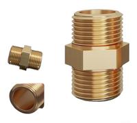 Connecteur double filetage mâle en laiton pour raccord de tuyau standard à 4 points avec interface filetée de précision et construction résistante à la pression (1 pièce)