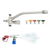 Connecteur Double Pour Nettoyeur Haute Pression,Accessoire Pointe Double 6 mm Pour Nettoyeur Haute Pression | Outil Portable Robuste À Connexion Rapide Avec 5 Buses Et Modes Réglables Pour Extérieur M