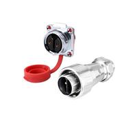 Connecteur DZ24 à courant élevé 3 broches 35A 45A charge rapide entièrement métallique plaqué or prise aviation étanche 3 conducteurs(2 core flange 35A)