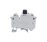 Connecteur électrique 24 V/220 V LED 1 A/2 A/4 A/6 A/10 A, fusible UK10, bornier à vis for rail DIN, 5 pièces, UK10-DREHSILED(Gray-With 24V LED,With Fuse 10A)