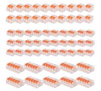 Connecteur électrique, 60 Pièces Rapide Connecteur de Fil de Câble avec 30 pcs 3 Entrées, 20 pcs 2 Entrées, 10pcs 5 Entrées pour Fils Solides, Toronnés et Flexibles