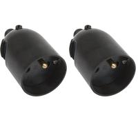 Connecteur electrique | Adaptateur prise | Prise Plate | Raccord electrique | Fiche electrique | Fiche Femelle 2P+T 16A Avec EClipse Sortie Droite A Coiffe Noir Vrac | Debflex | 713390 (Lot de 2)